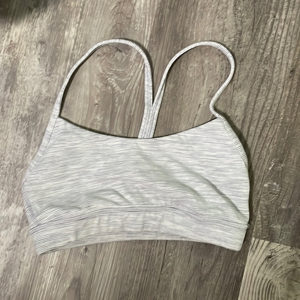 White/grey Lululemon sports bra